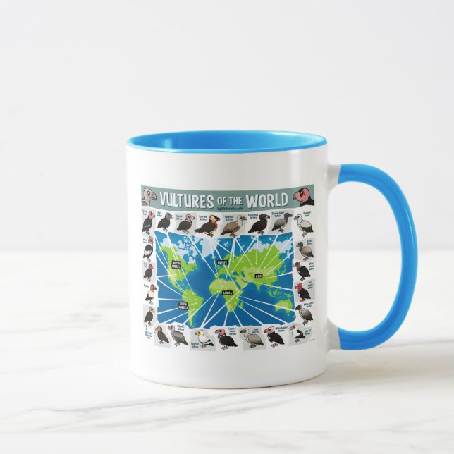 Vultures of the World Map Mug (Right)