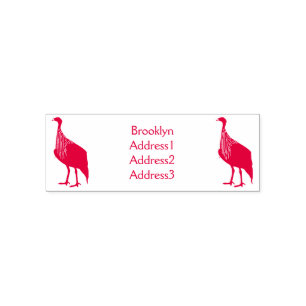 Vulturine guineafowl bird cartoon illustration self-inking stamp