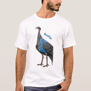 Vulturine guineafowl bird cartoon illustration  T-Shirt
