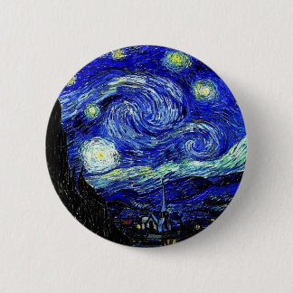 vVan Gogh Starry Night Fine Art 2 Inch Round Button