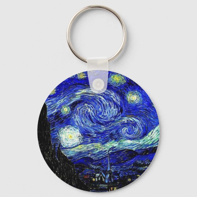 vVan Gogh Starry Night Fine Art Keychain (Front)