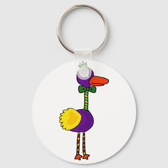 VW-Colourful Funny Dodo Bird Cartoon Keychain (Front)