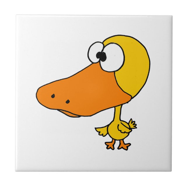 VW- Funny Big Headed Duck Cartoon Tile (Front)