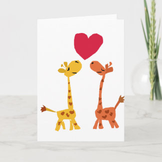VW- Funny Giraffe Love Cartoon Card