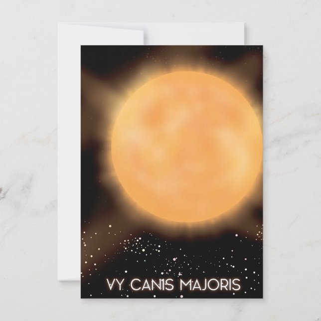 VY Canis Majoris Sun space art poster. Invitation (Back)