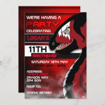 Vypenthus Dragon Birthday invitations