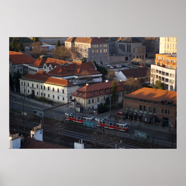 Vyšehrad View - Trams, Tracks & Historic Homes Poster (Front)