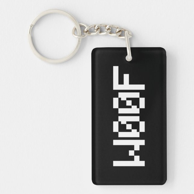 W00F [Leetspeak Animal Sounds] Keychain (Front)