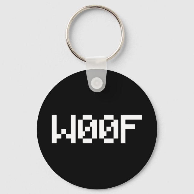 W00F [Leetspeak Animal Sounds] Keychain (Front)