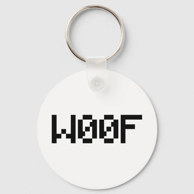 W00F [Leetspeak Animal Sounds] Keychain (Front)