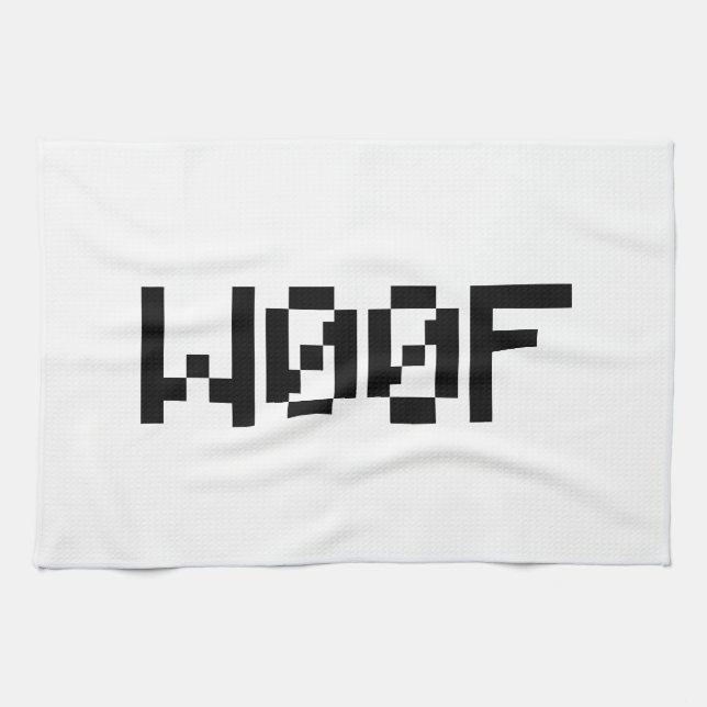 W00F [Leetspeak Animal Sounds] Kitchen Towel (Horizontal)