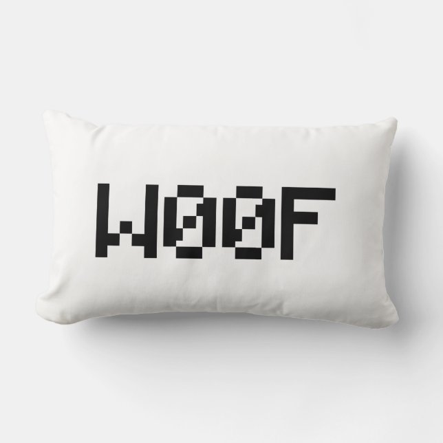 W00F [Leetspeak Animal Sounds] Lumbar Pillow (Front)