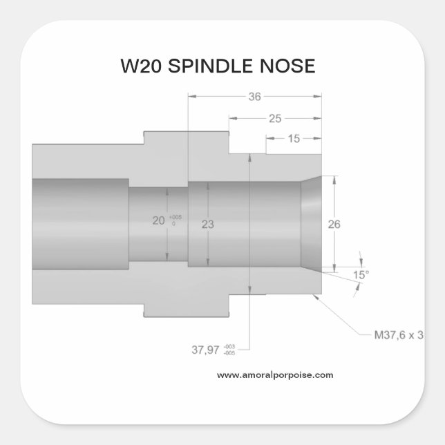 W20 Spindle nose sticker (Front)