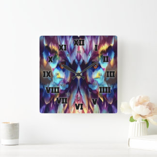 W4VE • DESIGHN. | "Procedural" ~ [50 / 50] • Square Wall Clock