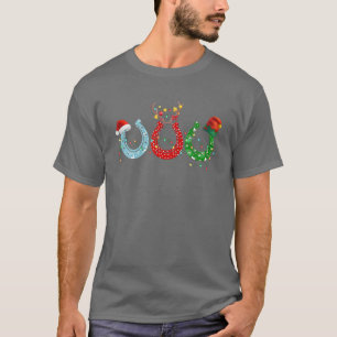 W4yp Horse Shoe Santa Hat Christmas Merry Xmas Noe T-Shirt
