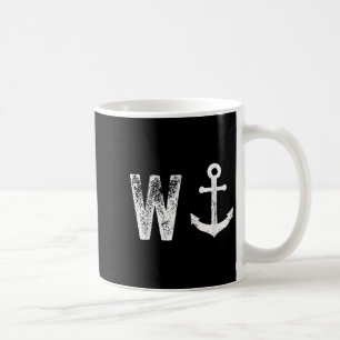 W Anchor Funny Wanker Jerk British Slang  Coffee Mug