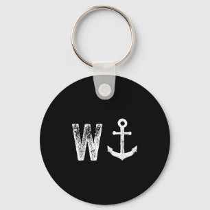 W Anchor Funny Wanker Jerk British Slang  Keychain