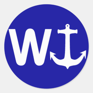 W Anchor Wanchor Funny Joke Gift Classic Round Sticker