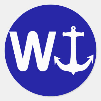 W Anchor Wanchor Funny Joke Gift Classic Round Sticker