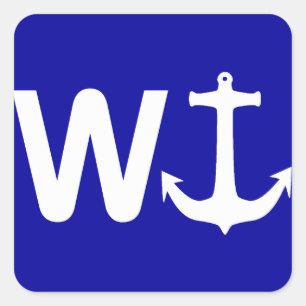 W Anchor Wanchor Funny Joke Gift Square Sticker