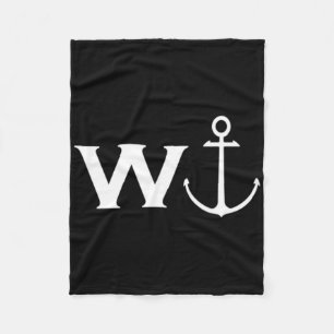 W Anchor Wanker Funny Sailing Boating  Fleece Blanket
