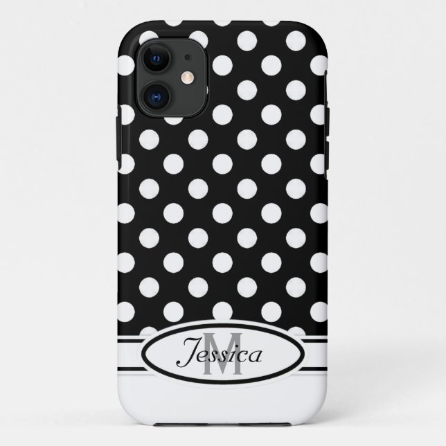 W & B Polka-dot Monogram  iPhone 5 Case (Back)