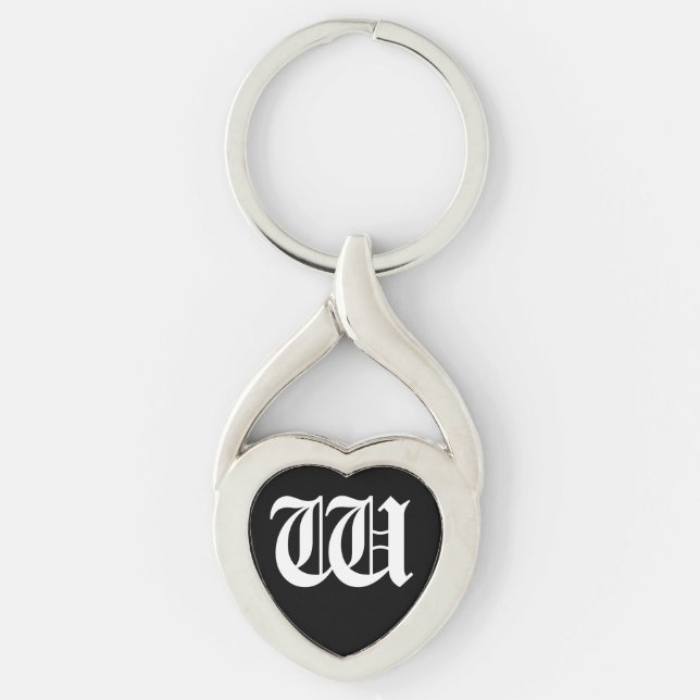 "W" Black Heart Keychain (Front)