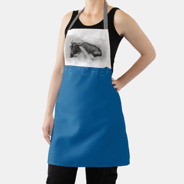 W Buffalo Chinese Ox Year Zodiac Choose Colour AoA Apron (Insitu)