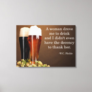 W.C. Fields Drinking Quote Canvas Print