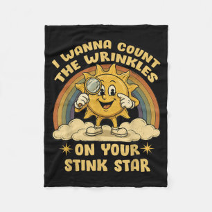 W Count The Wrinkles On Stink Star Funny Rainbow Fleece Blanket