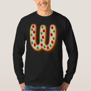 W Cutest Capital Christmas Cookie Alphabet Letter T-Shirt