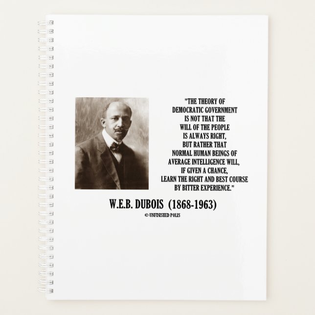 W.E.B. Dubois Theory Of Democratic Government Planner (Front)