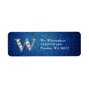 W Faux-"Diamond Bling" on Denim