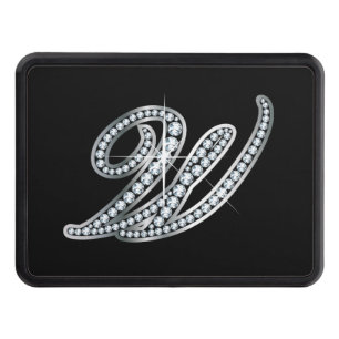 W Faux-"Diamond Bling" Trailer Hitch Cover
