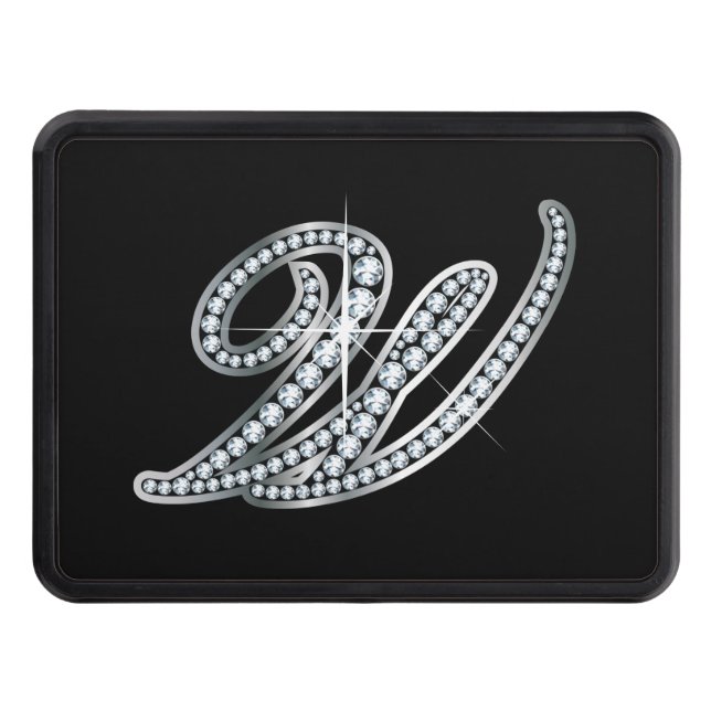 W Faux-"Diamond Bling" Trailer Hitch Cover (Front)