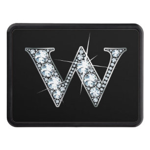 W Faux-"Diamond Bling" Trailer Hitch Cover