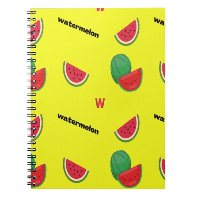 W for watermelon yellow notebook (Front)