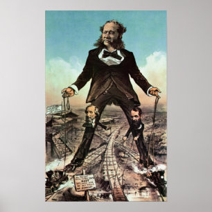 W.H. Vanderbilt as a 'Colossus of Roads' Poster