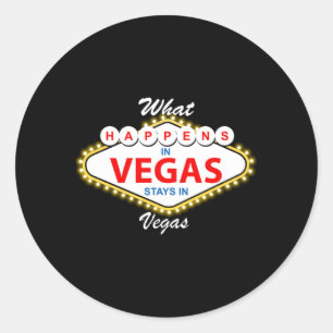 W Happens In Vegas Stays In Vegas Vacation Classic Round Sticker