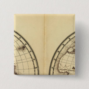 W Hemisphere, E Hemisphere 2 Inch Square Button