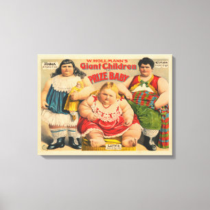 W. Hollmann's Giant Children And Prize Baby. Canvas Print