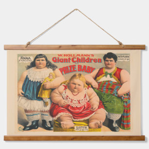 W. Hollmann's Giant Children And Prize Baby. Hanging Tapestry
