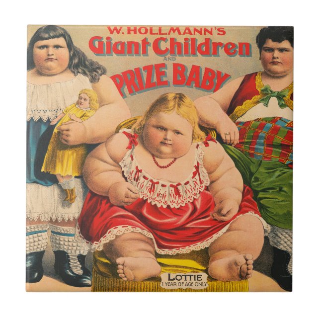W. Hollmann's Giant Children And Prize Baby. Tile (Front)