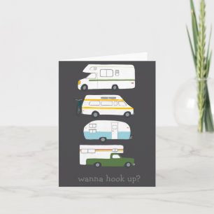 W Hook Up Funny Campervan Vanlife Rv Trailer  Card