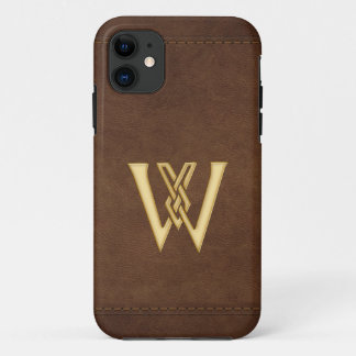 W Initial Leather-look Customised Phone Case
