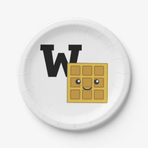 W is for Waffle Paper Plate