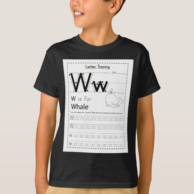 W is for whale T-Shirt (Front)