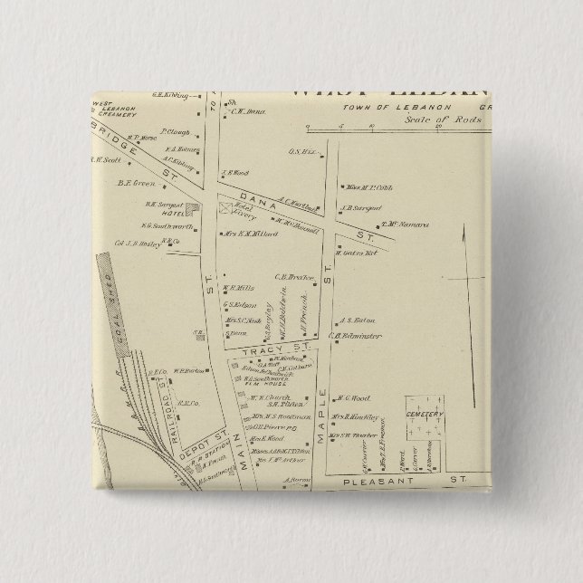 W Lebanon PO 2 Inch Square Button (Front)