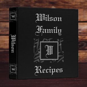 W Monogram Recipe Binder