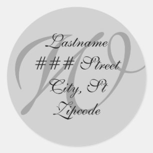 W monogram return address label